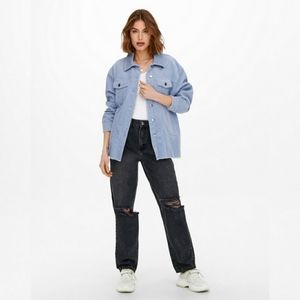 Zara Cotton Blue Overshirt S